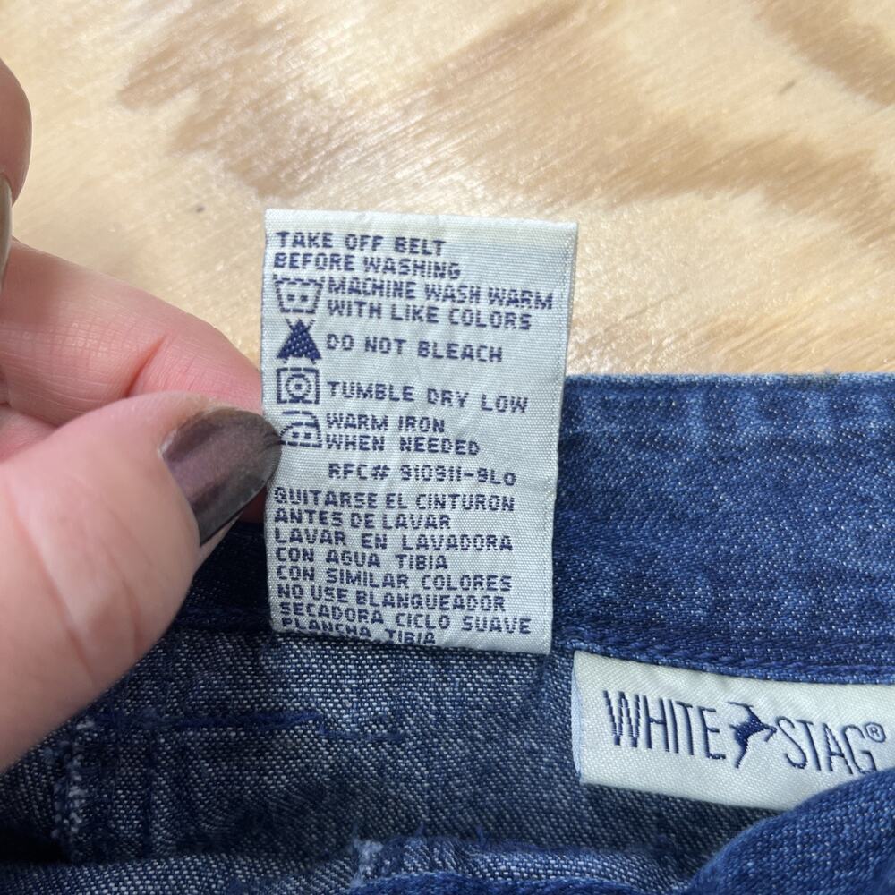 Vintage White Stag Denim Maxi Skirt Y2K Size 6 Blue Boho Casual Western - Picture 7 of 10